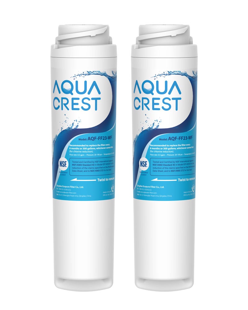AquaCrest AQUA CREST GSWF Refrigerator Water Filter, Replacement for GEÂ® GSWF Smart Water 238C2334P001, KenmoreÂ® 46-9914, 469914, 9914, 2 Filters - Image 1